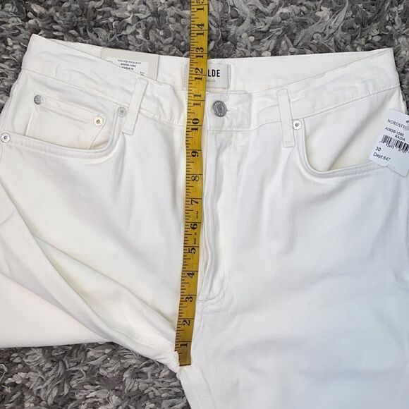 Agolde White Nico High Rise Slim Fit Jeans Contemporary Casual Coastal - Picture 15 of 15